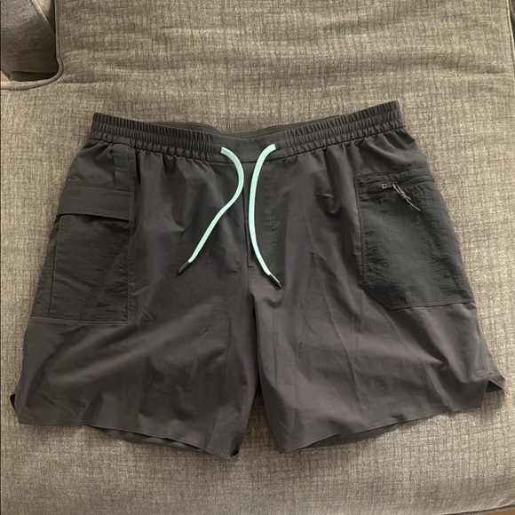 Grey Lululemon Shorts with Teal Drawstring - Picture 1 of 5